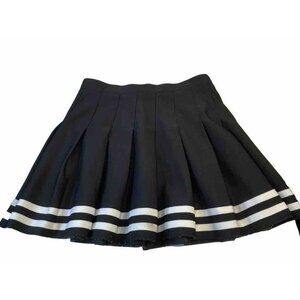 Chasse` Black Cheer Skirt White Trim Adult Med. Halloween Costume Cheerleader